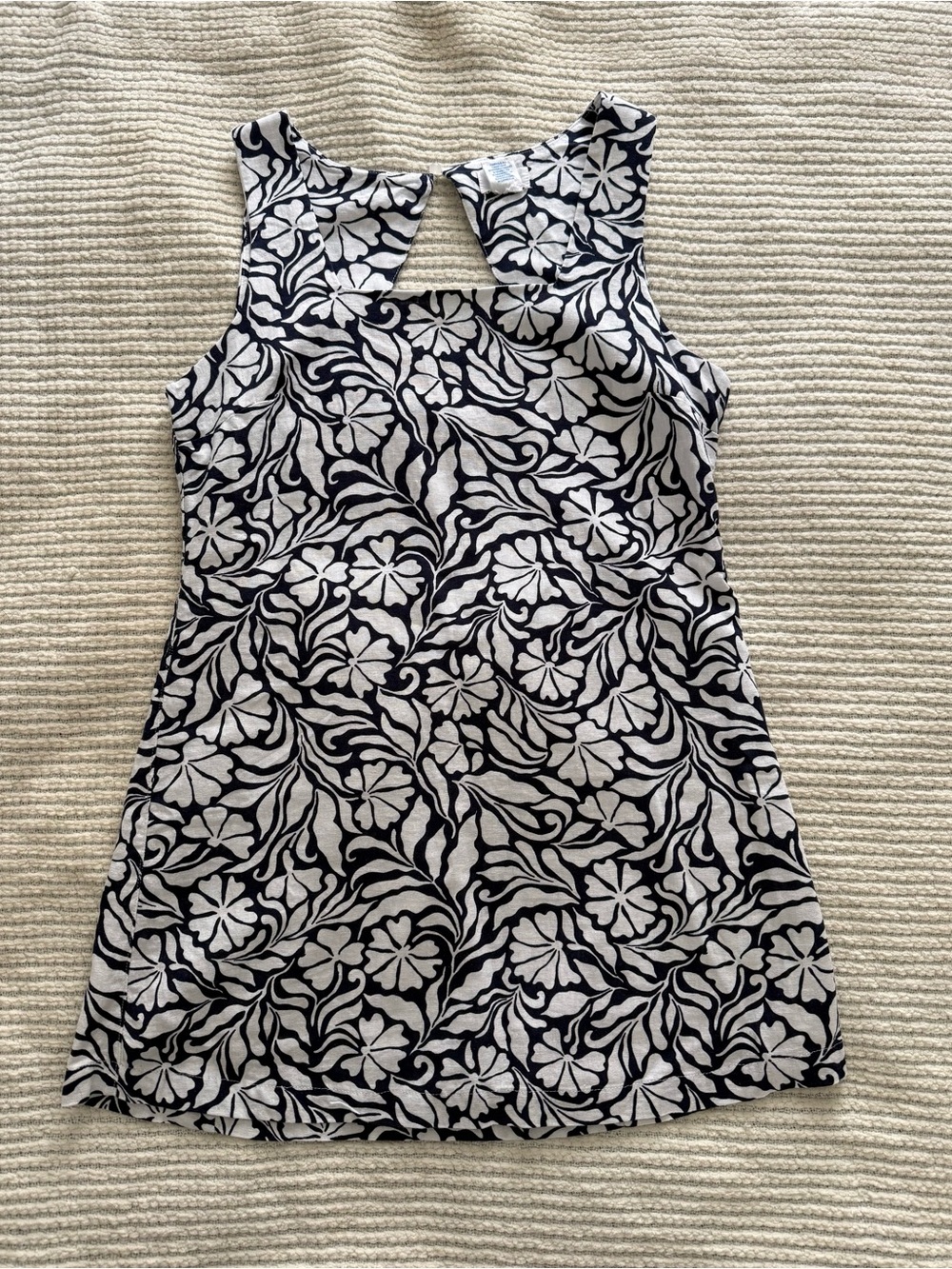 Sigrid Olsen Navy Blue and White Floral Dress